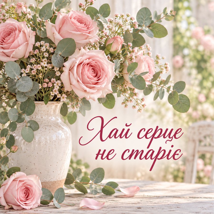 Хай серце не старіє - листівка з привітанням з ювілеєм