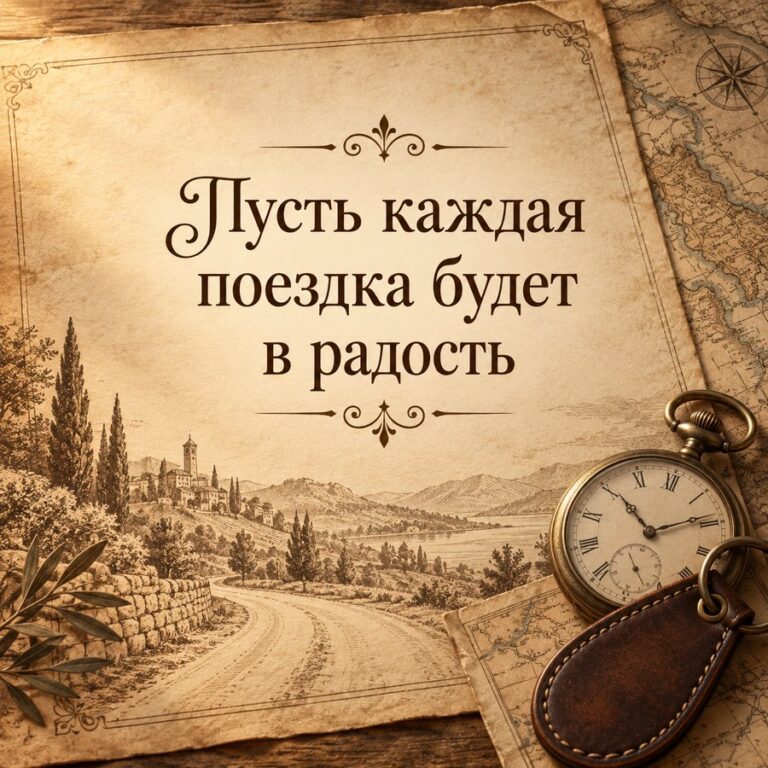 Пусть каждая поездка будет в радость - открытка с поздравлением с Днём автомобилиста