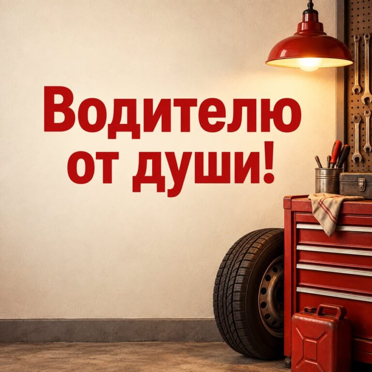 Водителю от души! - открытка с поздравлением с Днём автомобилиста
