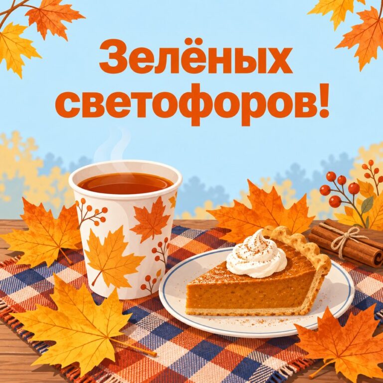 Зелёных светофоров! - открытка с поздравлением с Днём автомобилиста