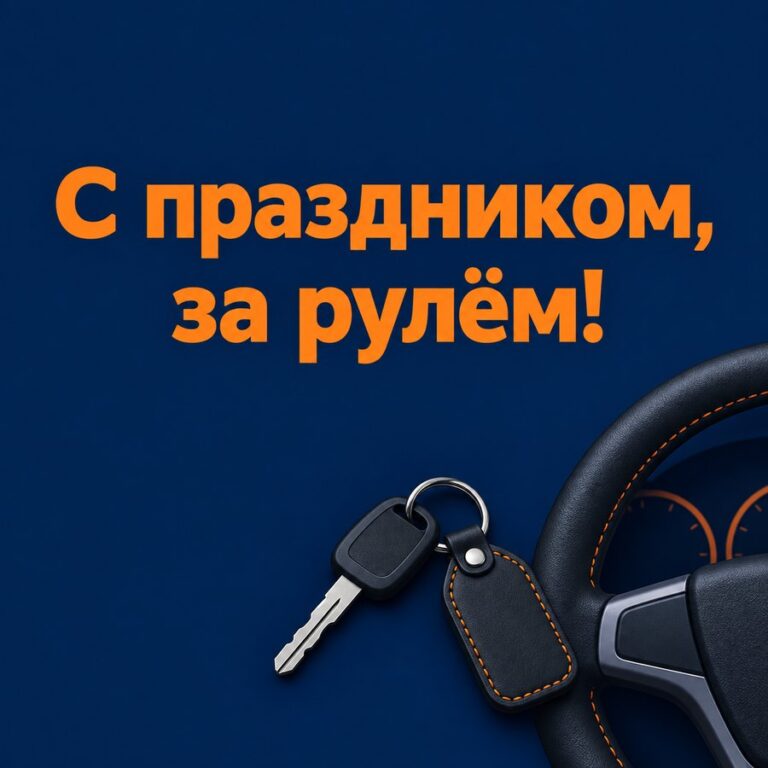 С праздником, за рулём! - открытка с поздравлением с Днём автомобилиста