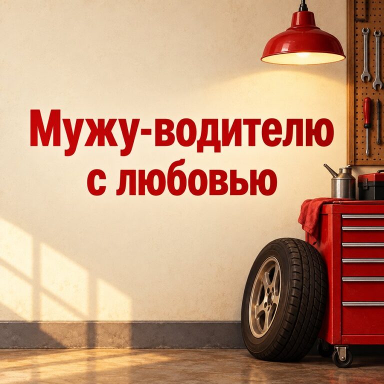 Мужу-водителю с любовью - открытка с поздравлением с Днём автомобилиста