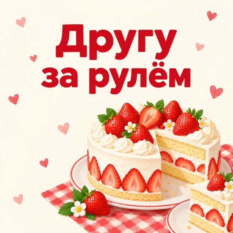 Другу за рулём - открытка с поздравлением с Днём автомобилиста