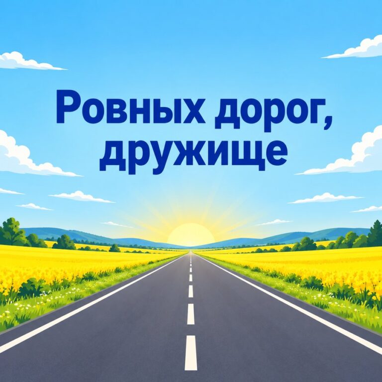 Ровных дорог, дружище - открытка с поздравлением с Днём автомобилиста