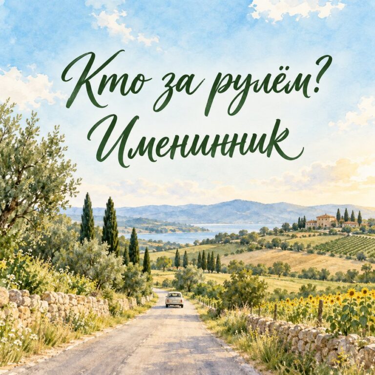Кто за рулём? Именинник - открытка с поздравлением с Днём автомобилиста