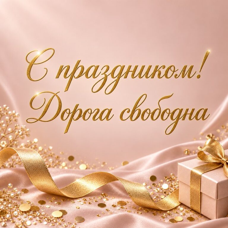 С праздником! Дорога свободна - открытка с поздравлением с Днём автомобилиста