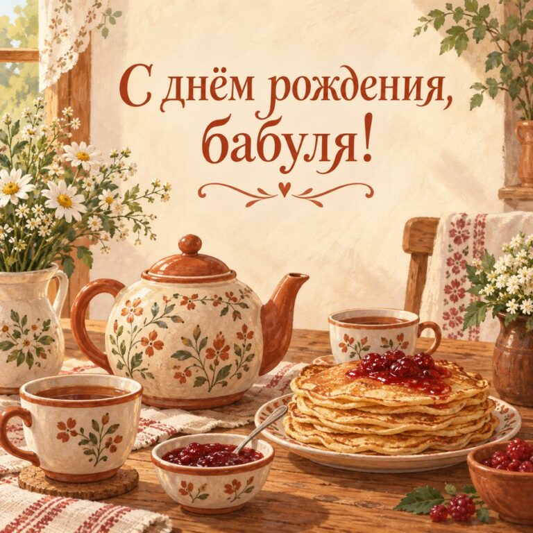 С днём рождения, бабуля! - открытка с поздравлением бабушке