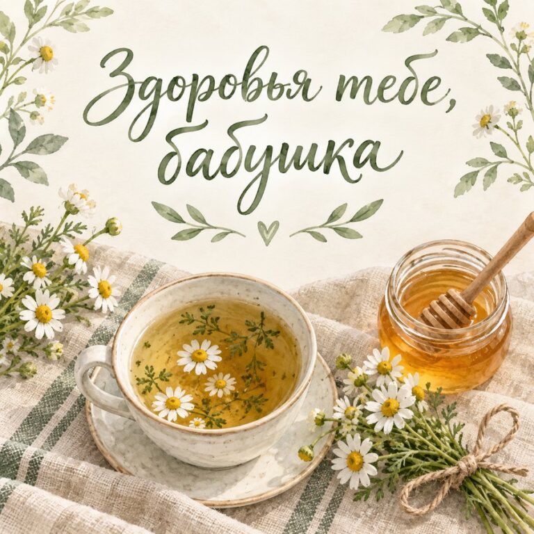Здоровья тебе, бабушка - открытка с поздравлением бабушке