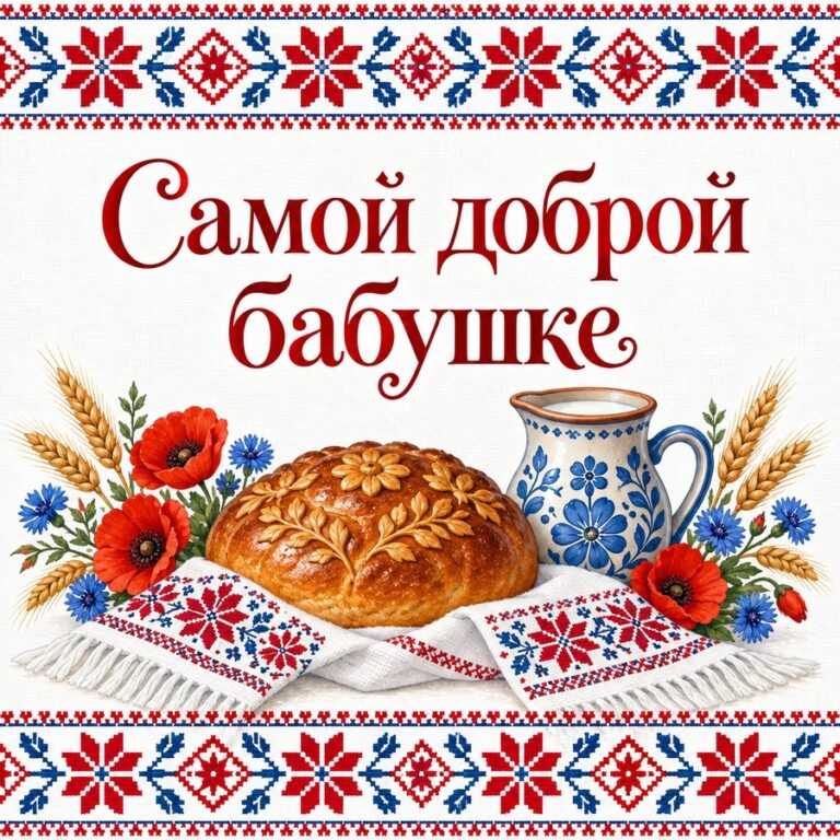 Самой доброй бабушке - открытка с поздравлением бабушке