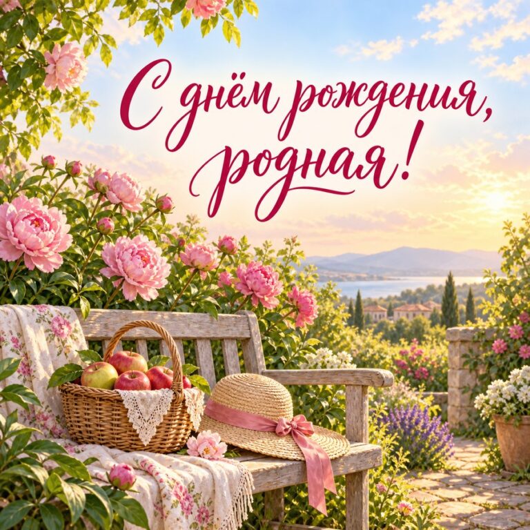 С днём рождения, родная! - открытка с поздравлением бабушке