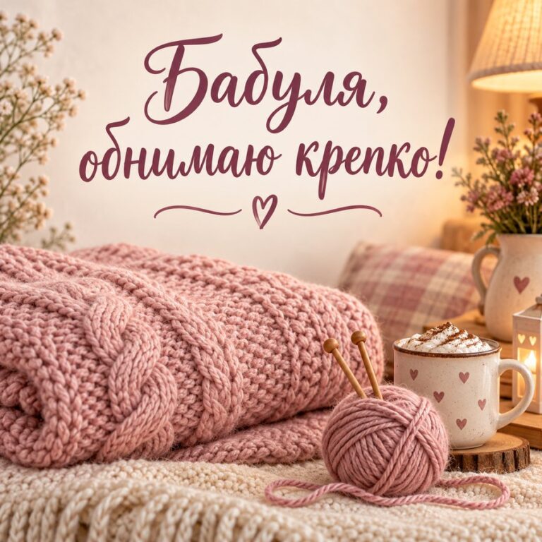 Бабуля, обнимаю крепко! - открытка с поздравлением бабушке