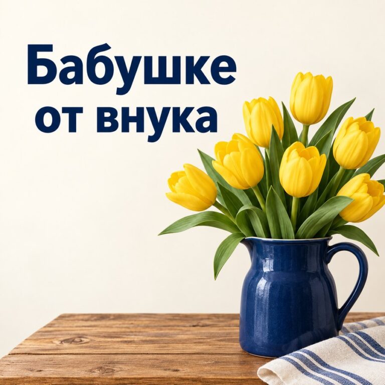 Бабушке от внука - открытка с поздравлением бабушке
