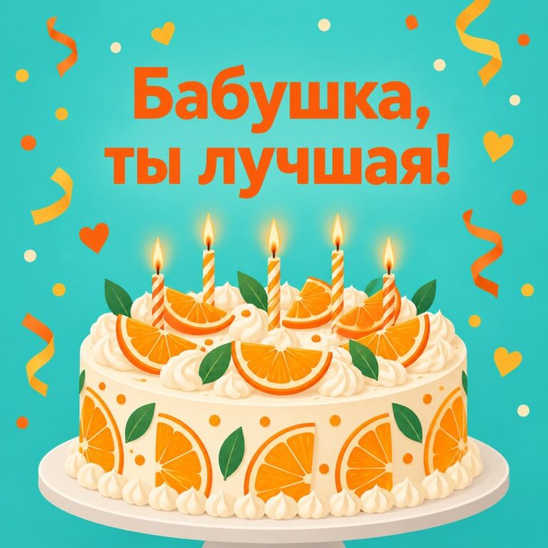 Бабушка, ты лучшая! - открытка с поздравлением бабушке