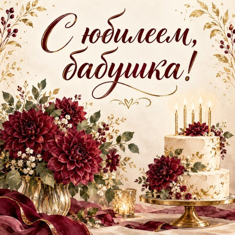 С юбилеем, бабушка! - открытка с поздравлением бабушке