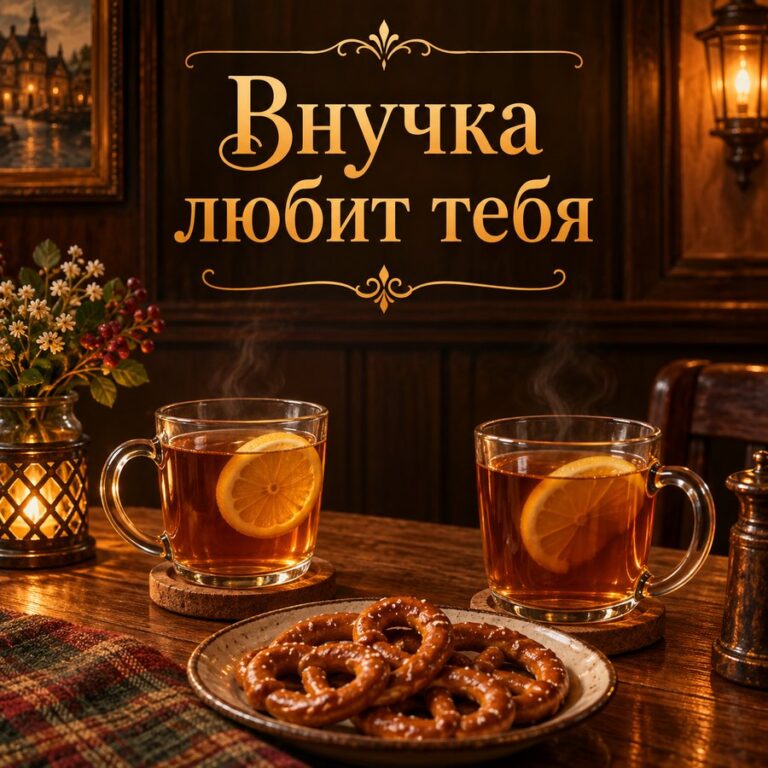 Внучка любит тебя - открытка с поздравлением бабушке