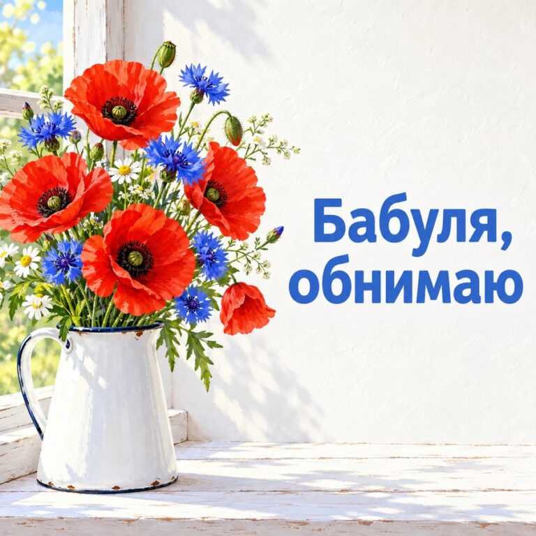Бабуля, обнимаю - открытка с поздравлением бабушке
