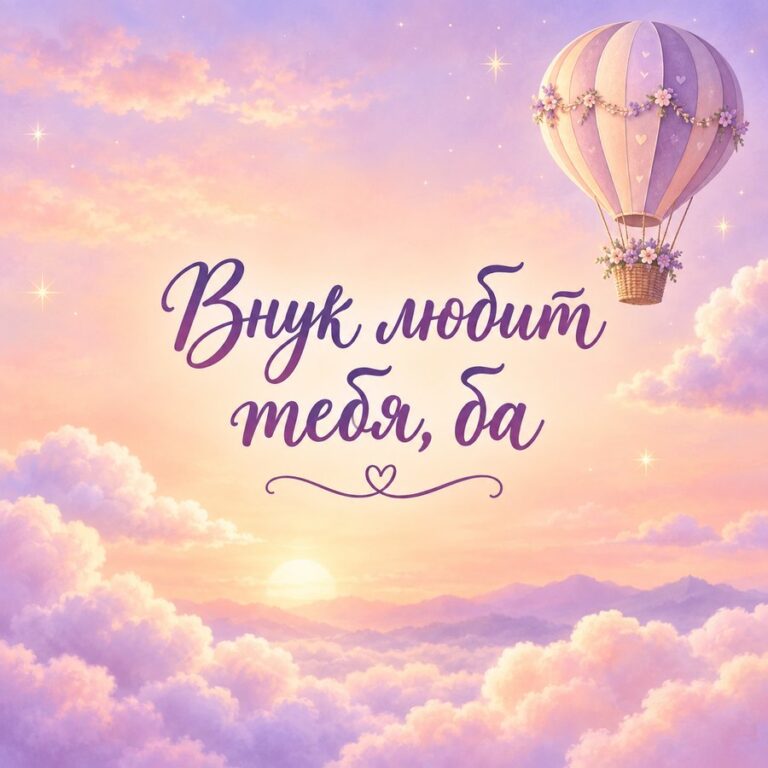 Внук любит тебя, ба - открытка с поздравлением бабушке