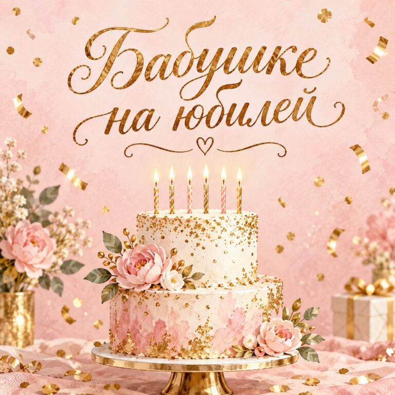 Бабушке на юбилей - открытка с поздравлением бабушке