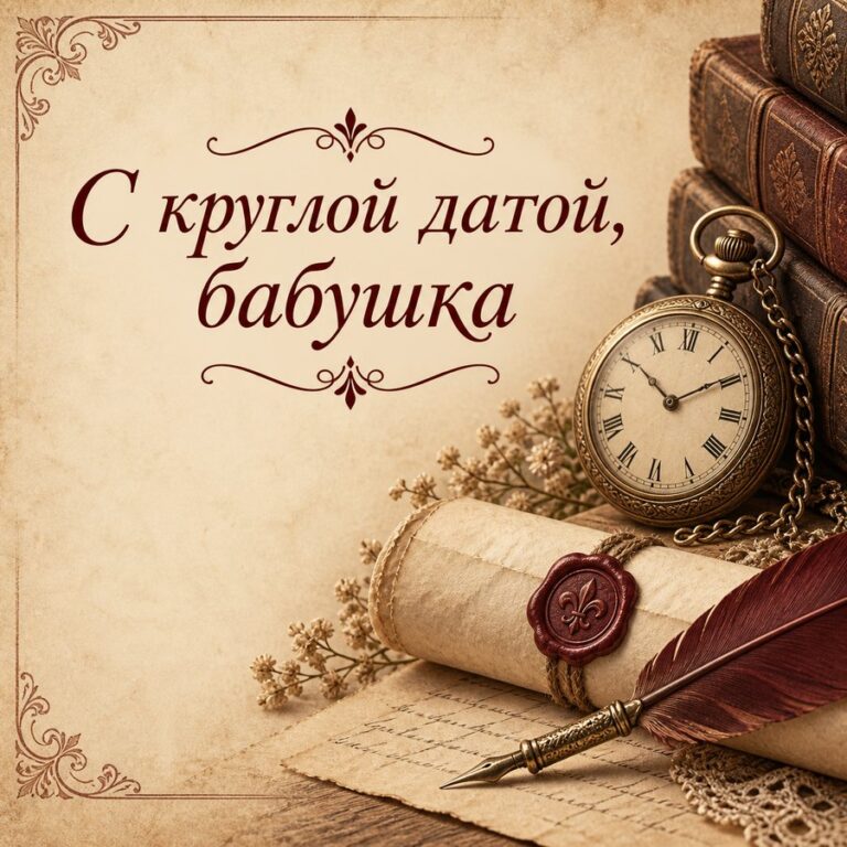 С круглой датой, бабушка - открытка с поздравлением бабушке