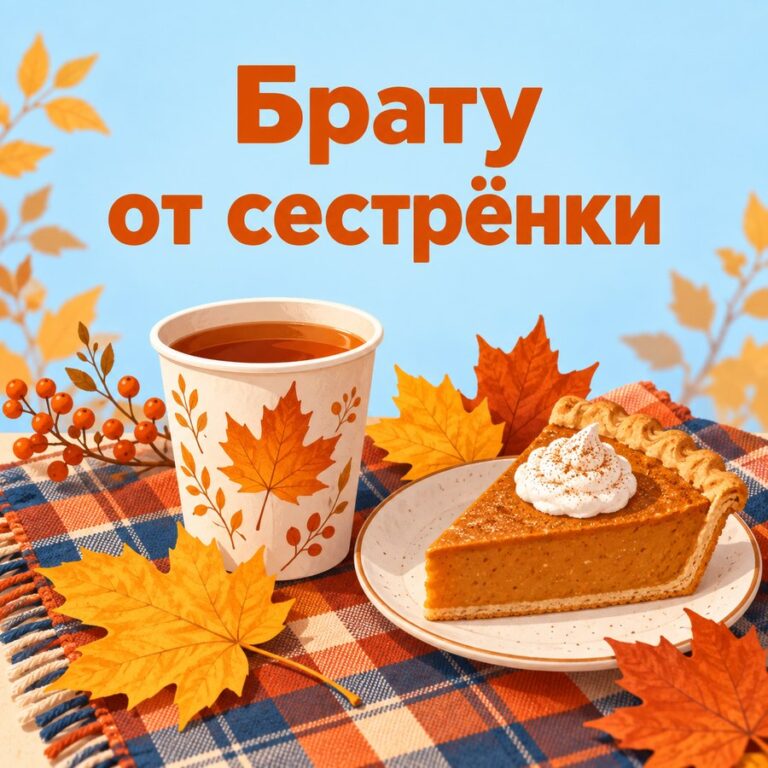Брату от сестрёнки - открытка с поздравлением брату
