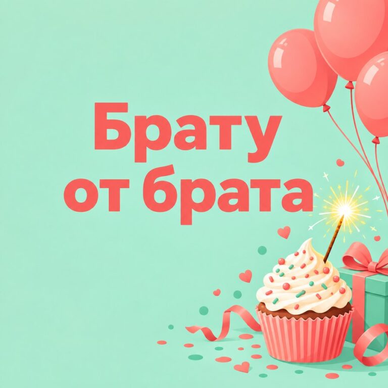 Брату от брата - открытка с поздравлением брату
