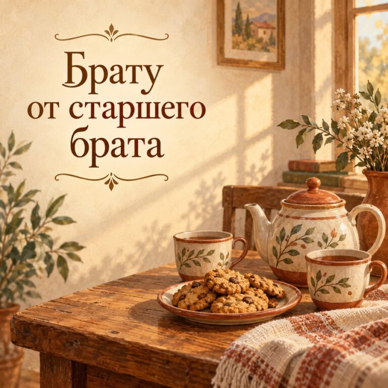 Брату от старшего брата - открытка с поздравлением брату