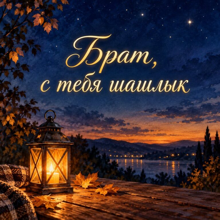 Брат, с тебя шашлык - открытка с поздравлением брату