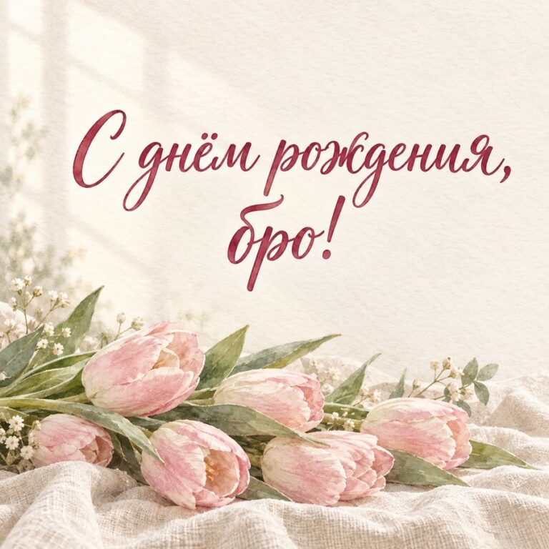 С днём рождения, бро! - открытка с поздравлением брату