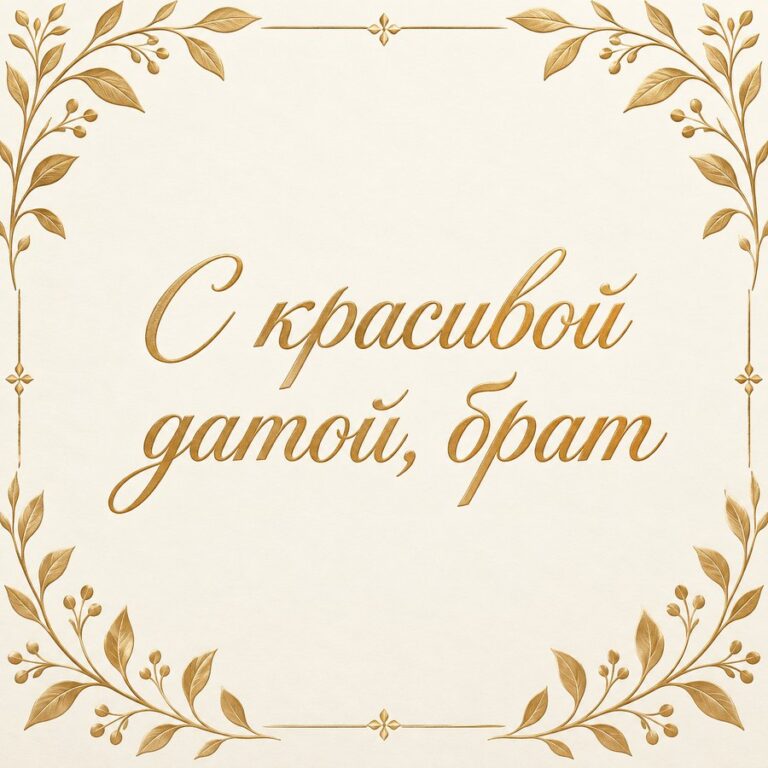 С красивой датой, брат - открытка с поздравлением брату