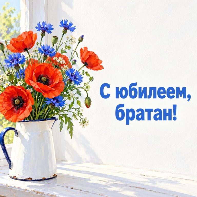 С юбилеем, братан! - открытка с поздравлением брату