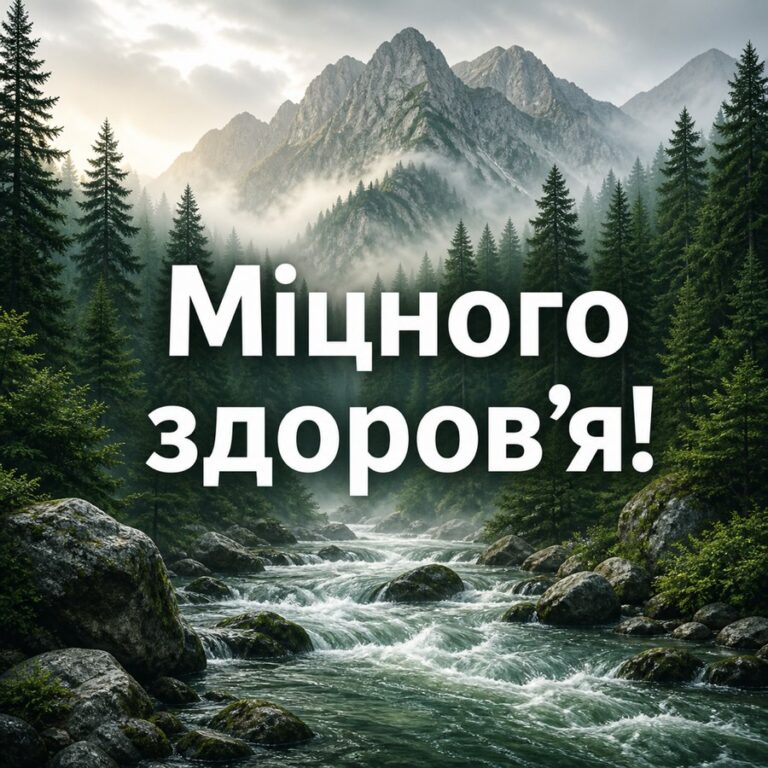 Міцного здоровʼя! - листівка з привітанням чоловіку