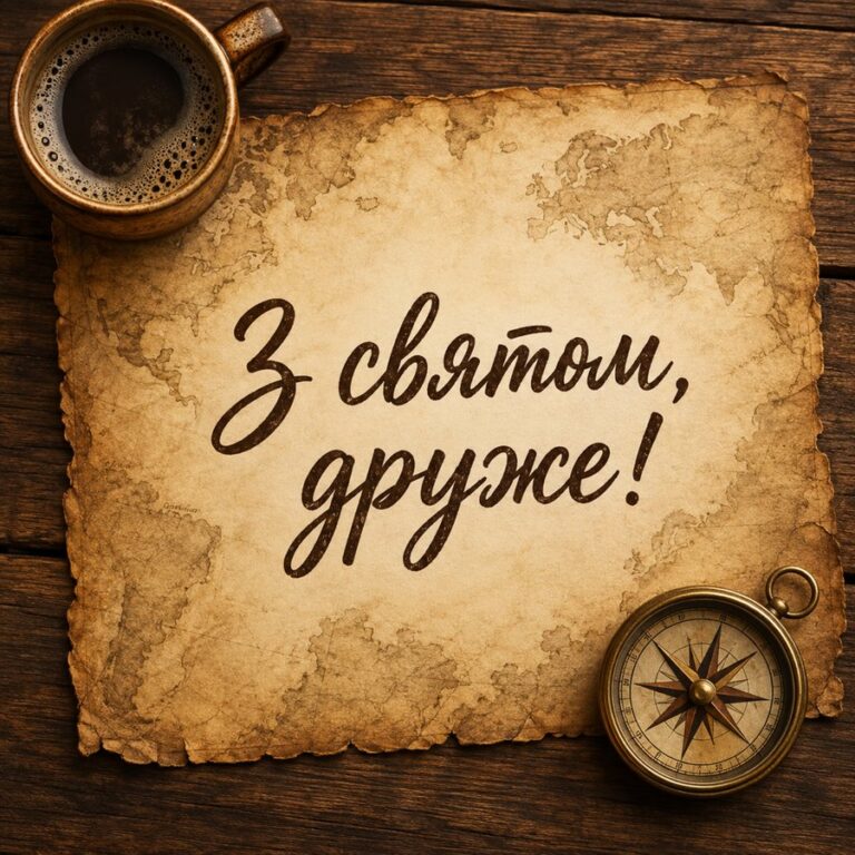З святом, друже! - листівка з привітанням чоловіку