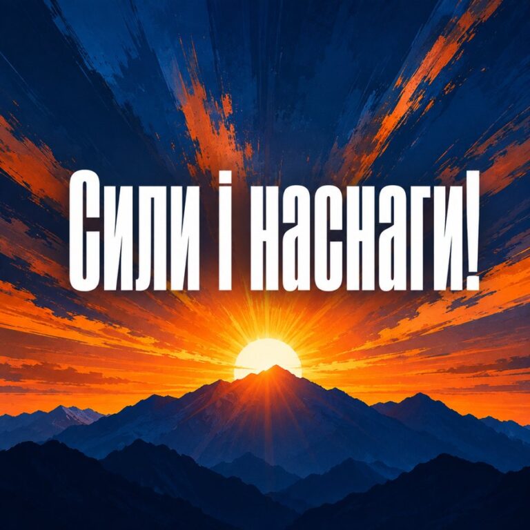 Сили і наснаги! - листівка з привітанням чоловіку