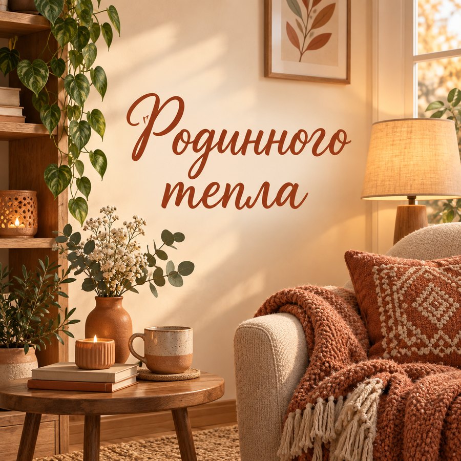 Родинного тепла - листівка з привітанням чоловіку