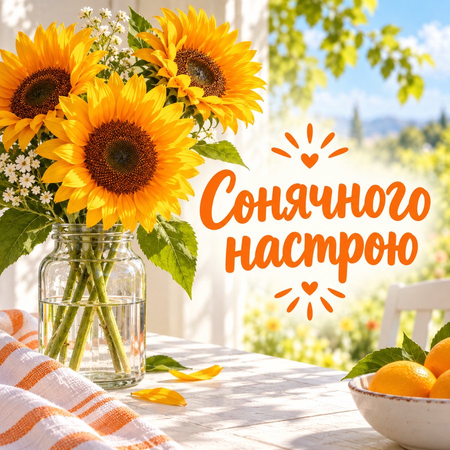 Сонячного настрою - листівка з привітанням гарного дня