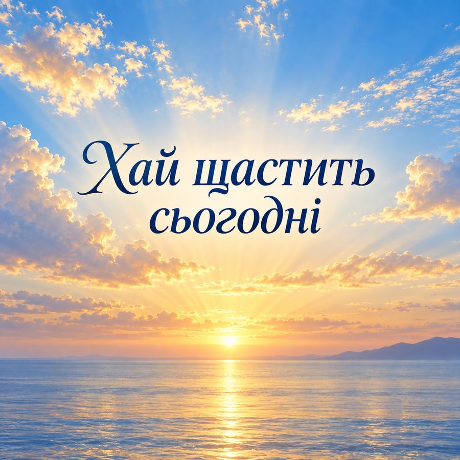 Хай щастить сьогодні - листівка з привітанням гарного дня