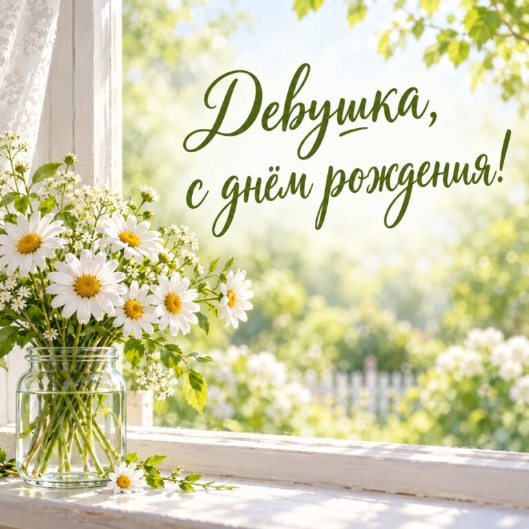 Девушка, с днём рождения! - открытка с поздравлением девушке