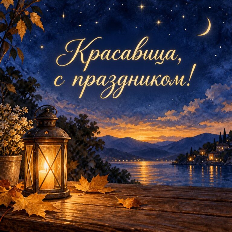 Красавица, с праздником! - открытка с поздравлением девушке