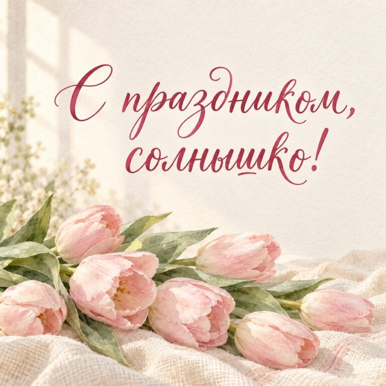 С праздником, солнышко! - открытка с поздравлением девушке