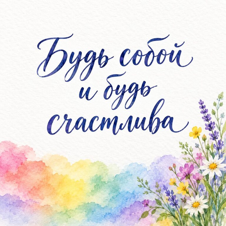 Будь собой и будь счастлива - открытка с поздравлением девушке