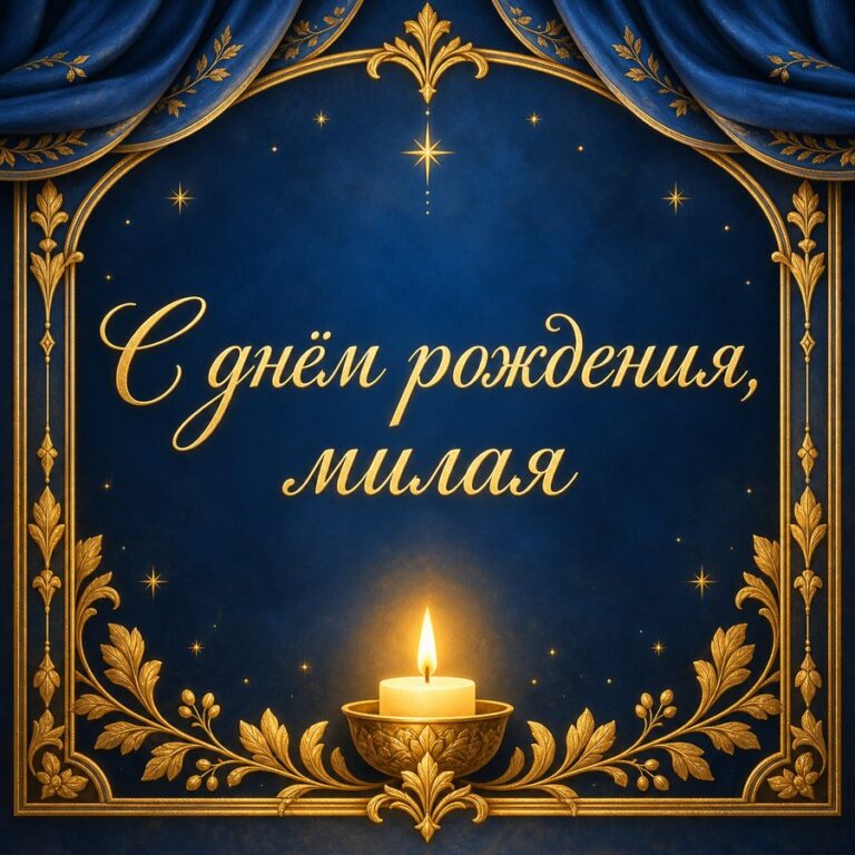 С днём рождения, милая - открытка с поздравлением девушке