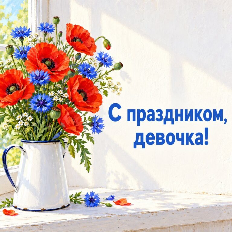 С праздником, девочка! - открытка с поздравлением девушке