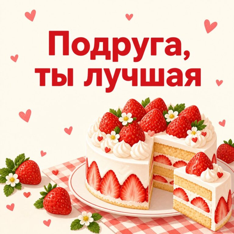 Подруга, ты лучшая - открытка с поздравлением девушке