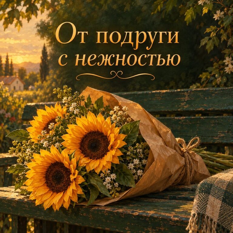 От подруги с нежностью - открытка с поздравлением девушке
