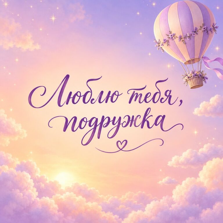 Люблю тебя, подружка - открытка с поздравлением девушке