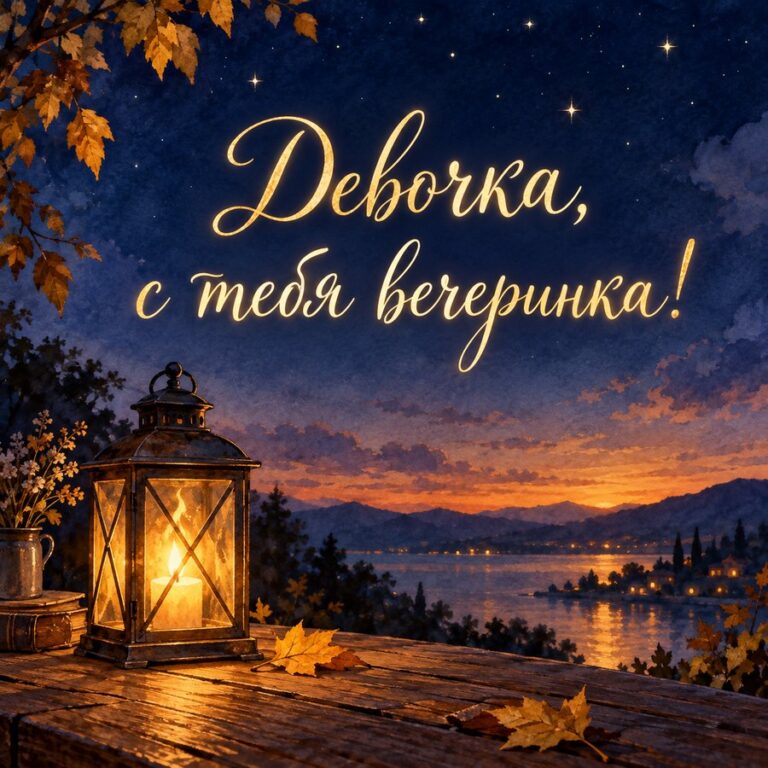 Девочка, с тебя вечеринка! - открытка с поздравлением девушке