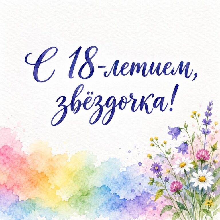 С 18-летием, звёздочка! - открытка с поздравлением девушке