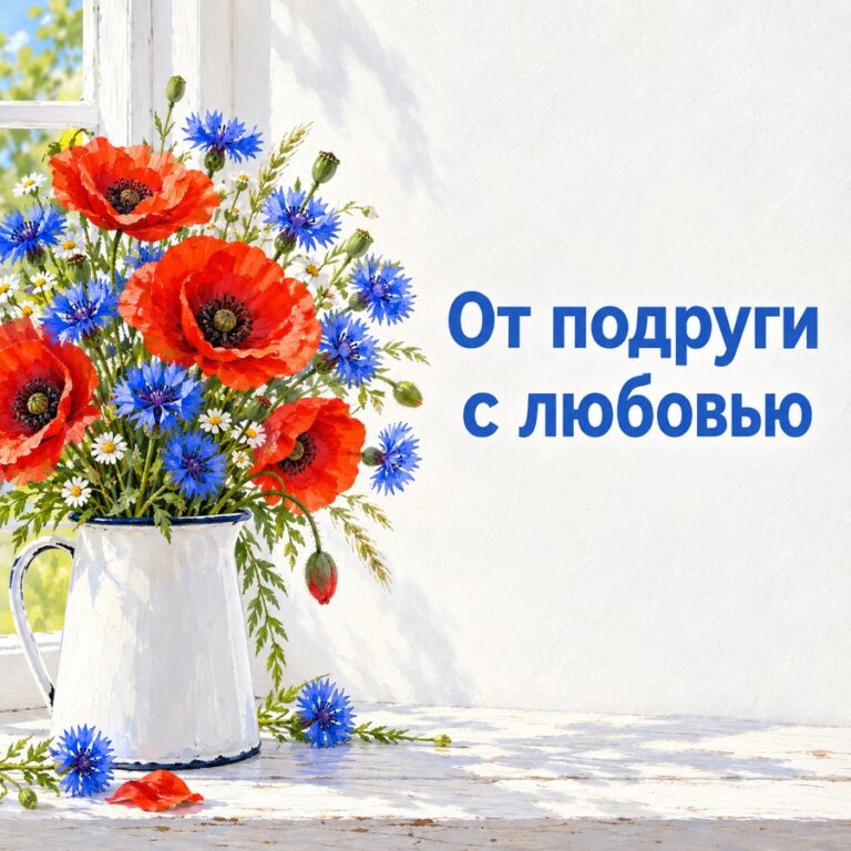 От подруги с любовью - открытка с поздравлением девушке
