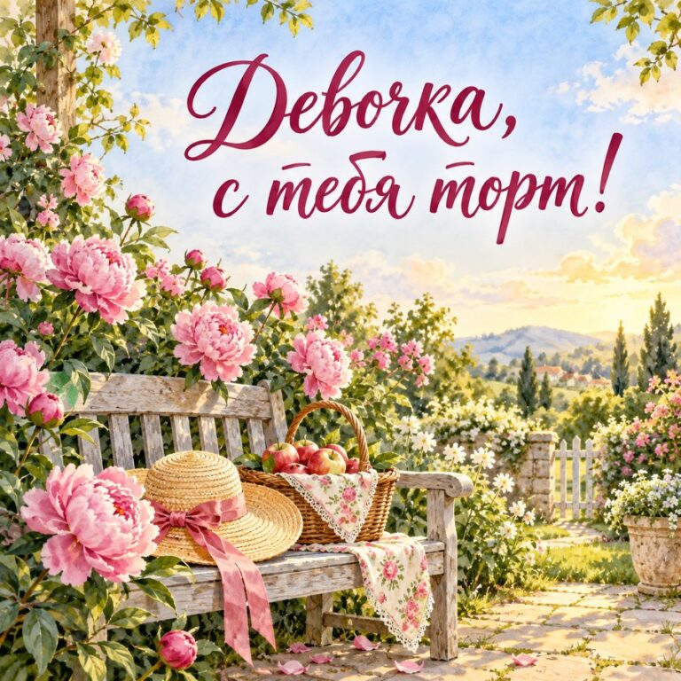 Девочка, с тебя торт! - открытка с поздравлением девушке
