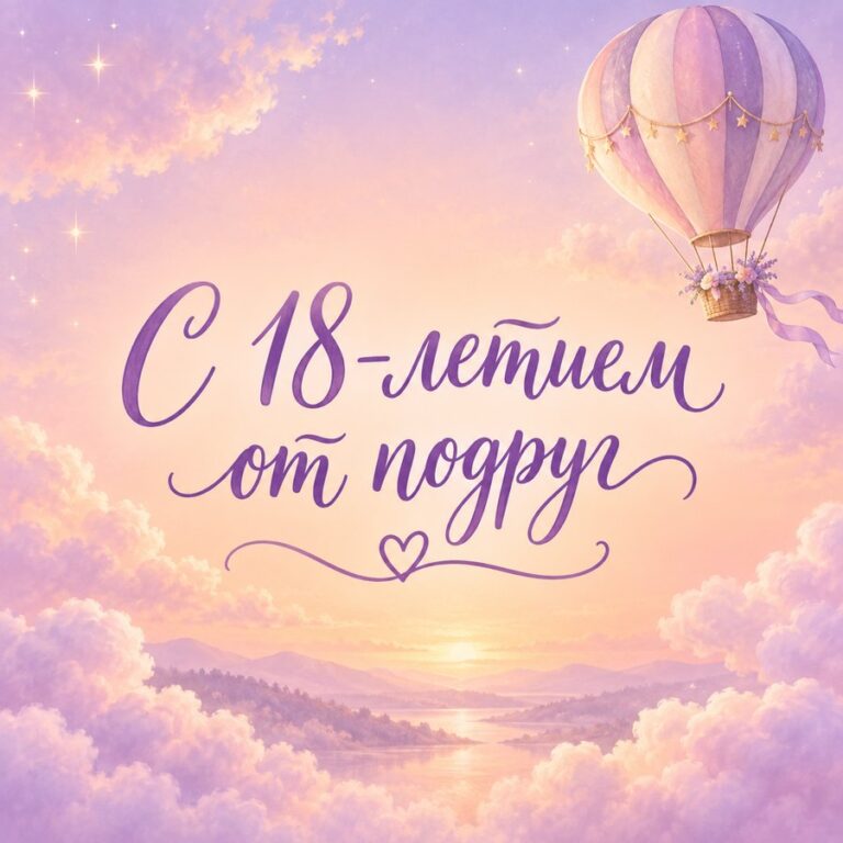 С 18-летием от подруг - открытка с поздравлением девушке